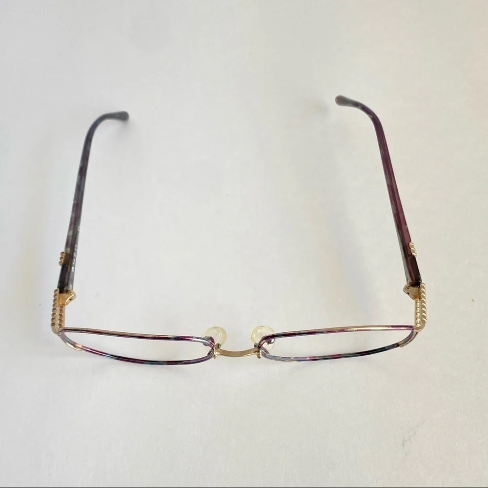 Vintage Christian Dior Eyeglasses Frames Purple Green Thin Glasses Retro 70s 80s